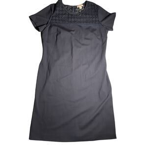 Brooks Brothers Red Fleece Womens XL Navy Shift Dress Eyelet Lace Detail Classic